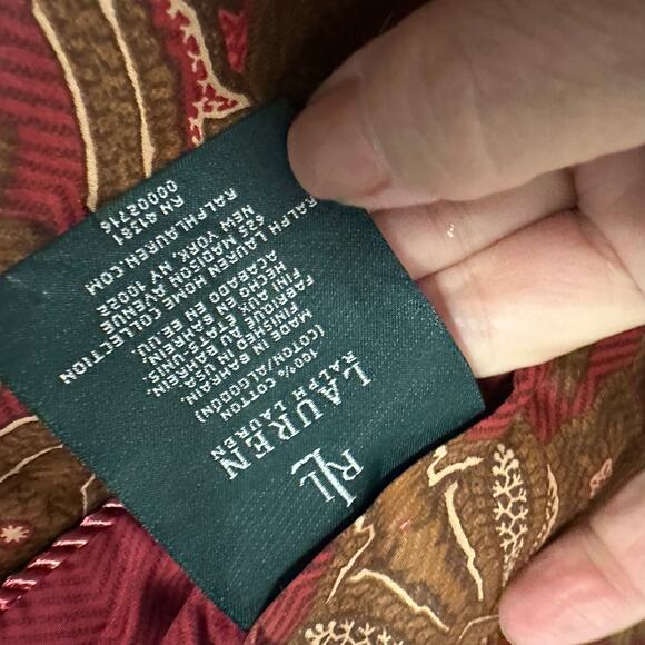 Vintage Ralph Lauren Abenhall Full Queen Comforter Reversible Red Gold Paisley - Picture 6 of 9